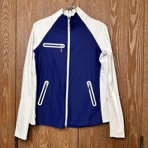 JOFIT Stellar Full Zip Women's Athletic Jacket Navy White Long Sleeve S Running
